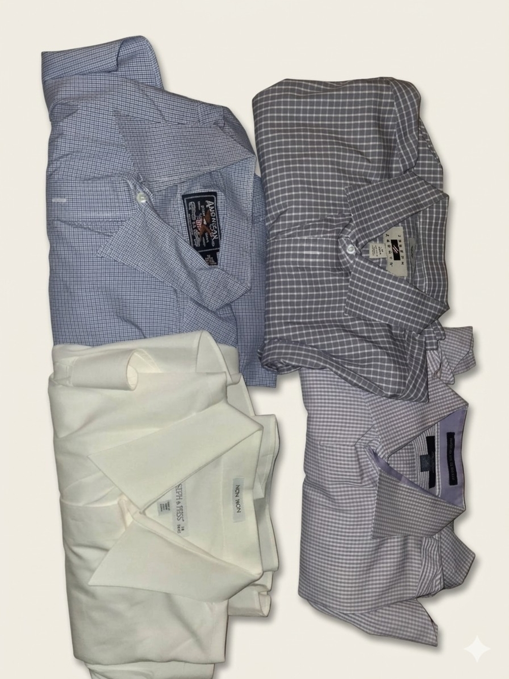 Men's Dress Shirt - White and Light Blue And Light Purple